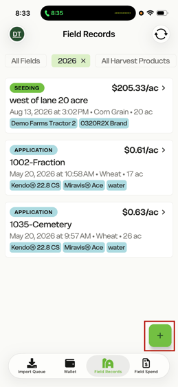 Traction Mobile App - Field Records Page